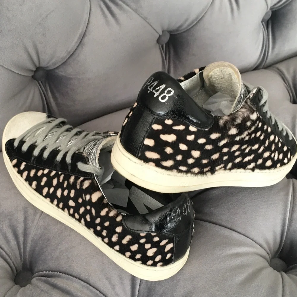 P448  John Cowiena black spots calf hair sneakers EXCELLENT!!!!!! - Picture 4 of 9